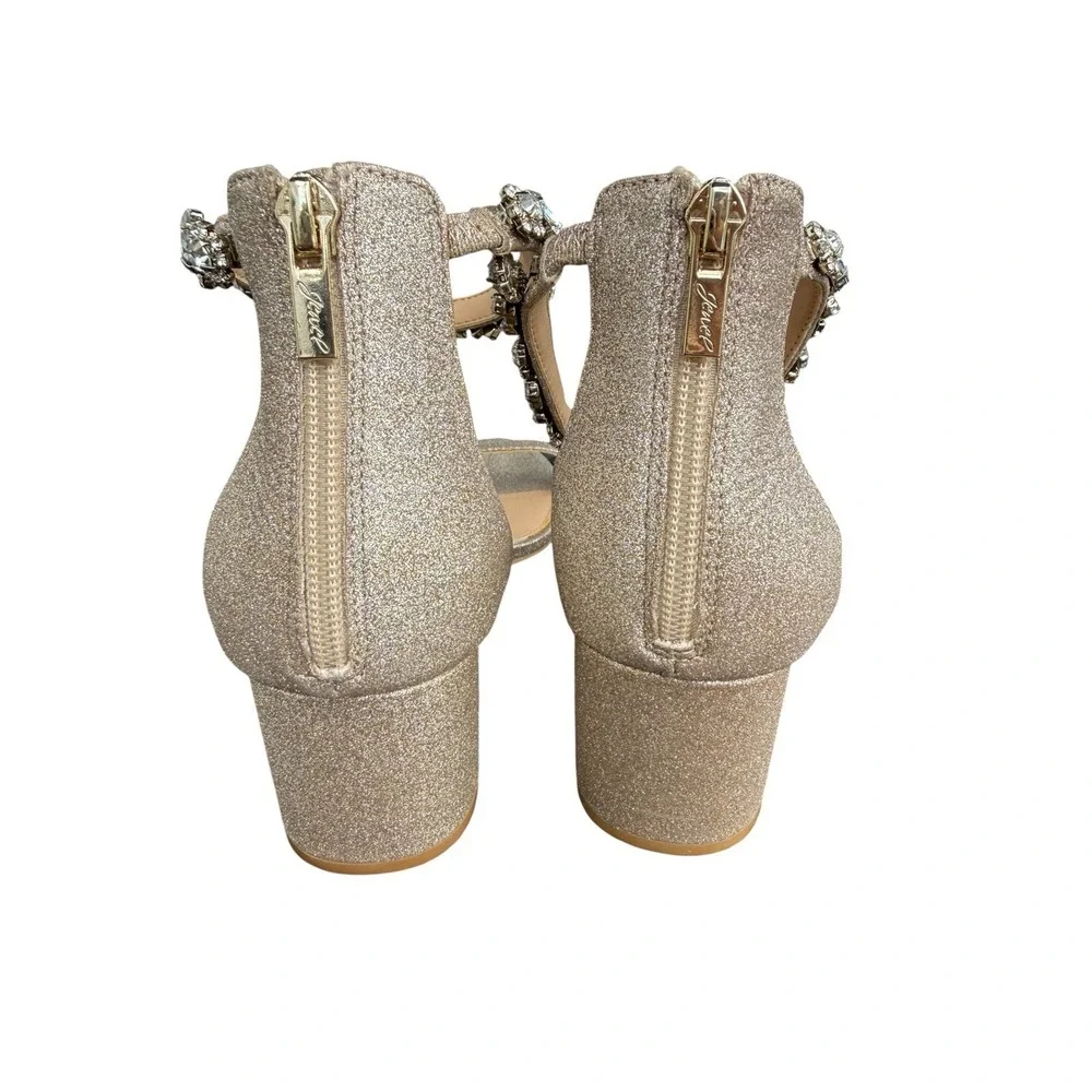 Jewel Badgley Mischka Catalina Ankle Strap Sandals Gold 10